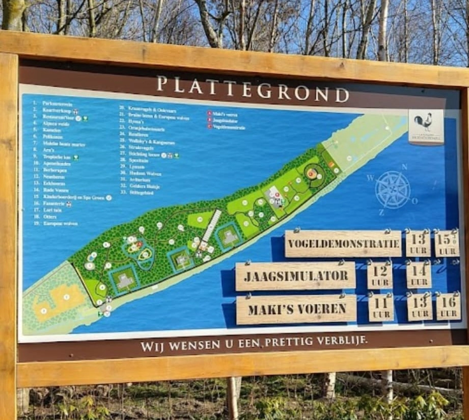 Meer-Verliebt – Chalets in Nordholland - Tierpark Hoenderdaell, Parkkarte